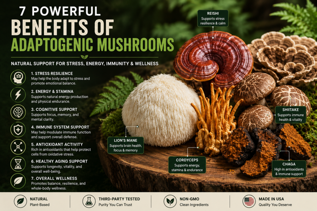 Benefits of Adaptogenic Mushrooms