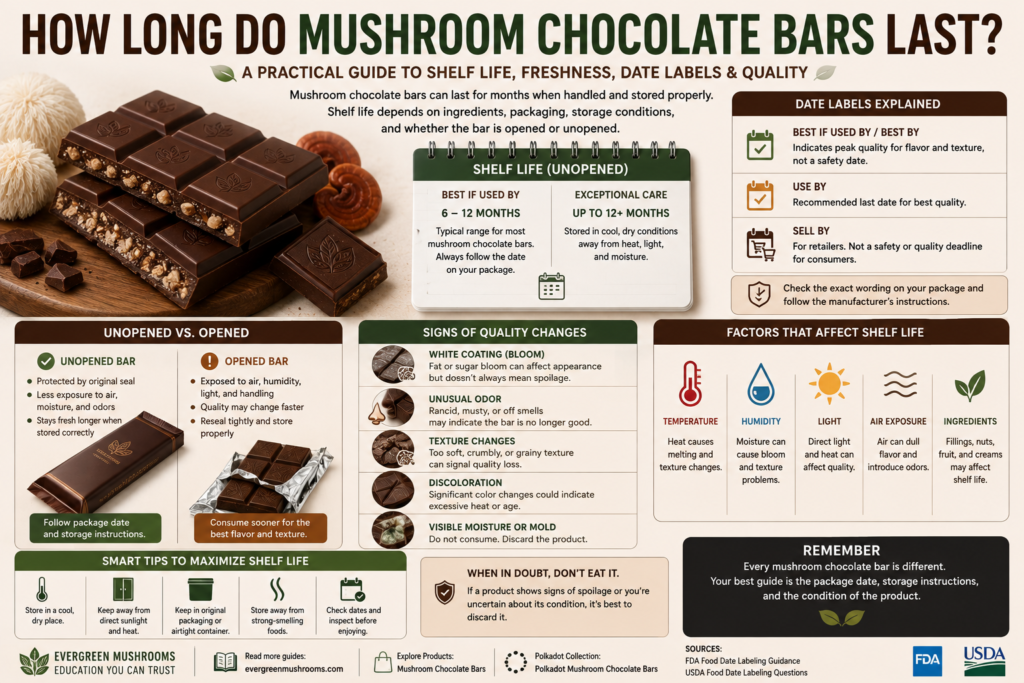How Long Do Mushroom Chocolate Bars Last shelf life and freshness guide