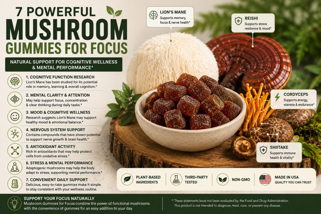 Mushroom Gummies for Focus